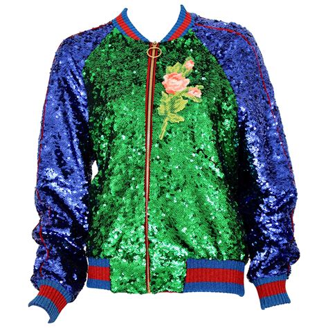 Gucci Sequin embellishments wool bomber jacket